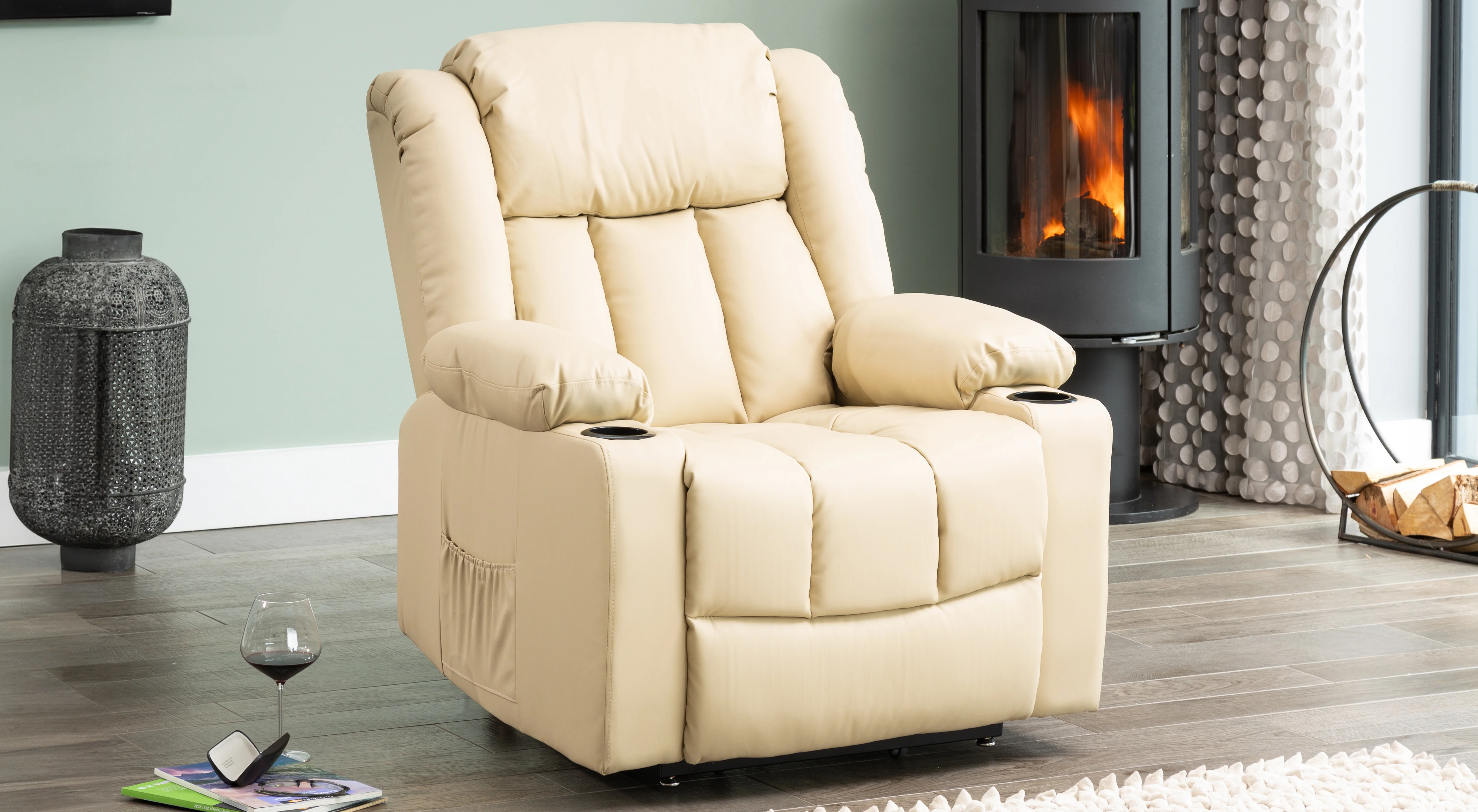 Brereton Dual Motor Riser Recliner Chair with Massage and Heat - Image 2