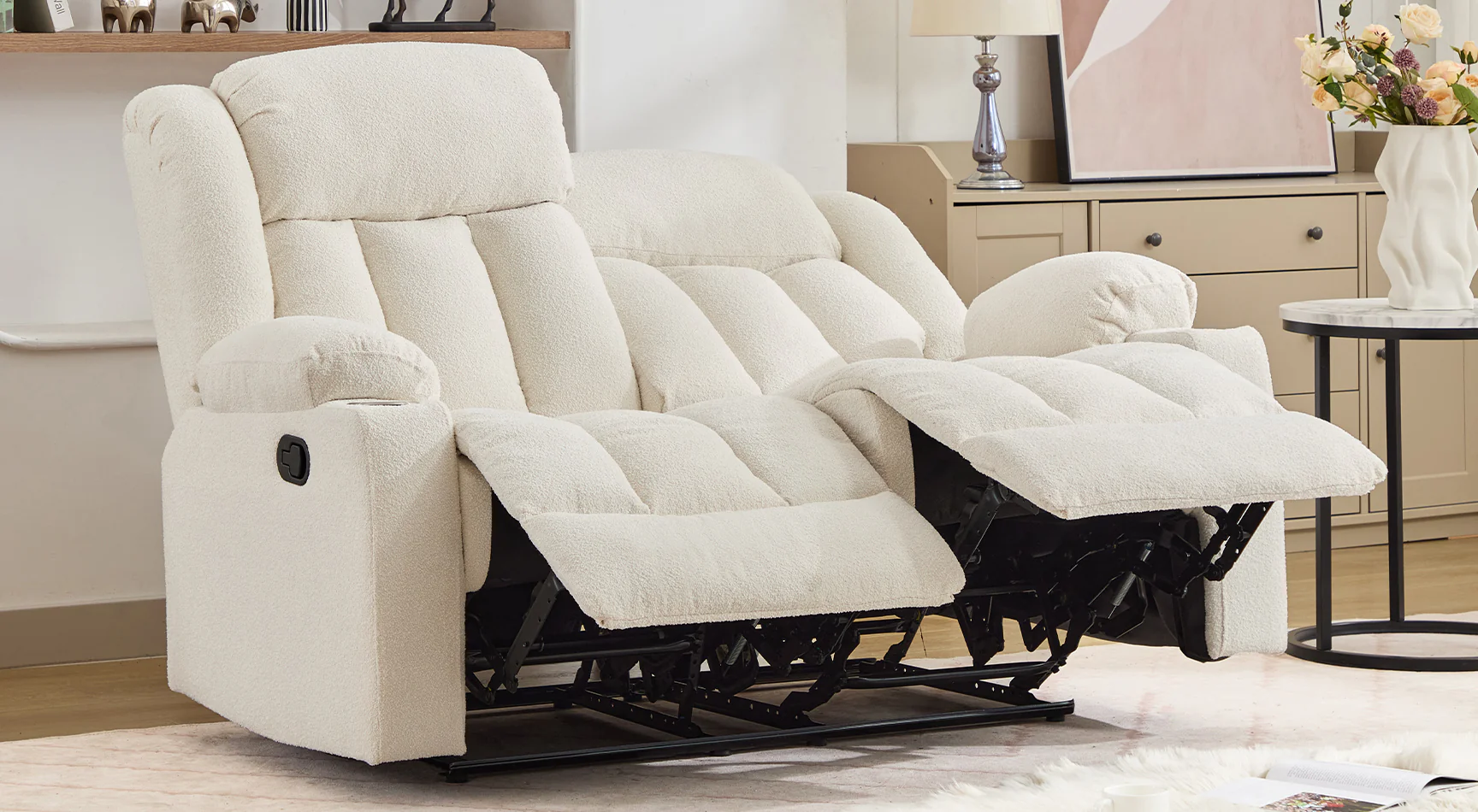 Cranfield 2 Seat Recliner Sofa with Cup Holders - Image 4