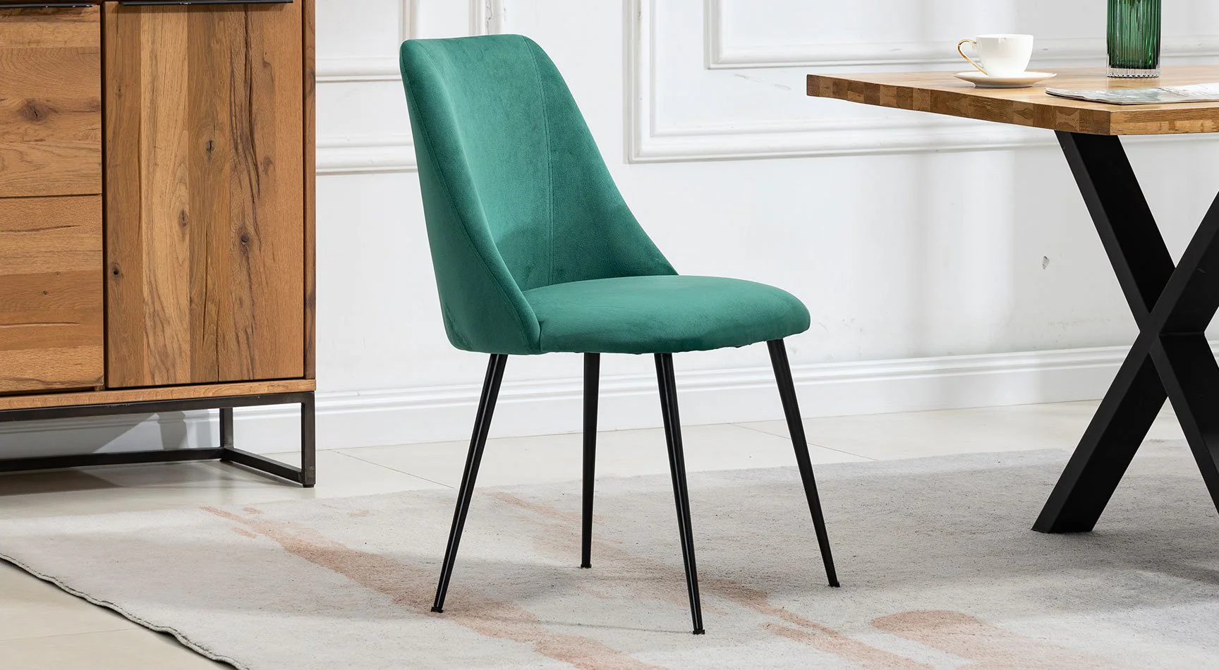 Morandi Velvet Pair Of Dining Chairs - Image 4