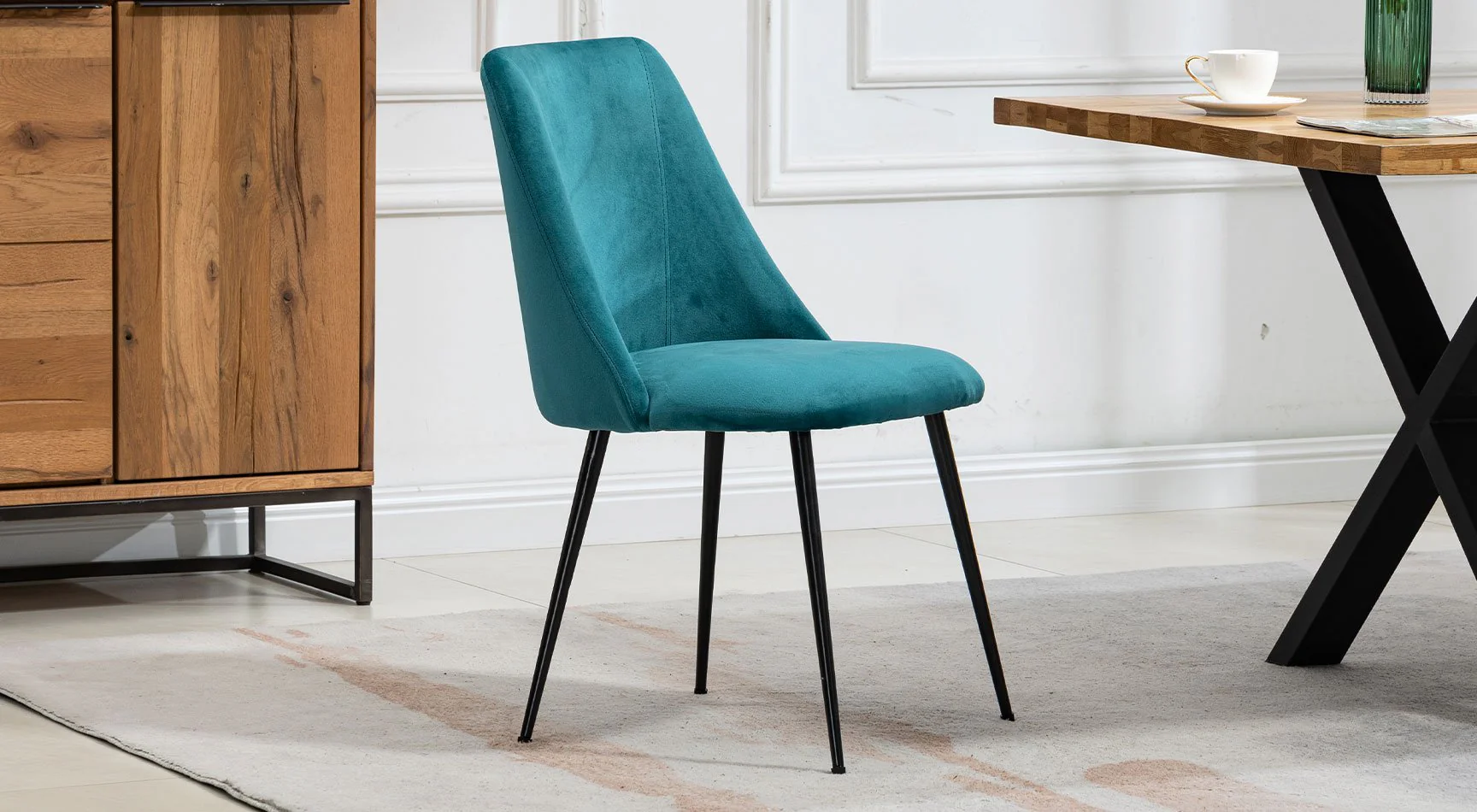 Morandi Velvet Pair Of Dining Chairs - Image 6