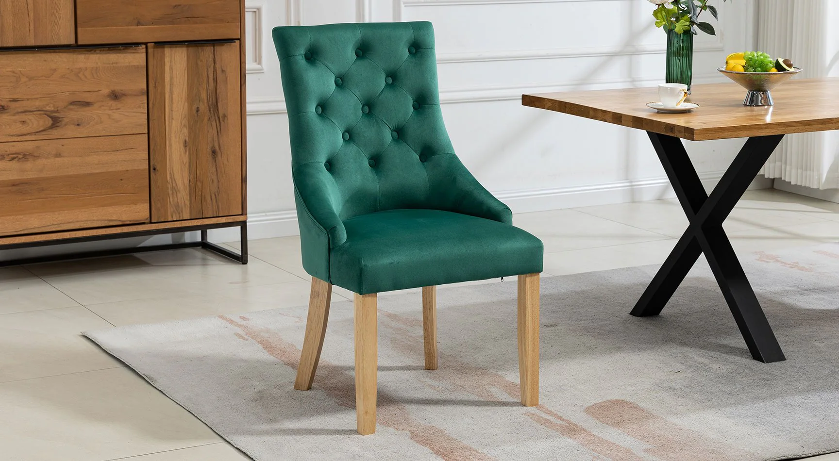 Ravenna Velvet Pair Of Dining Chairs - Image 4