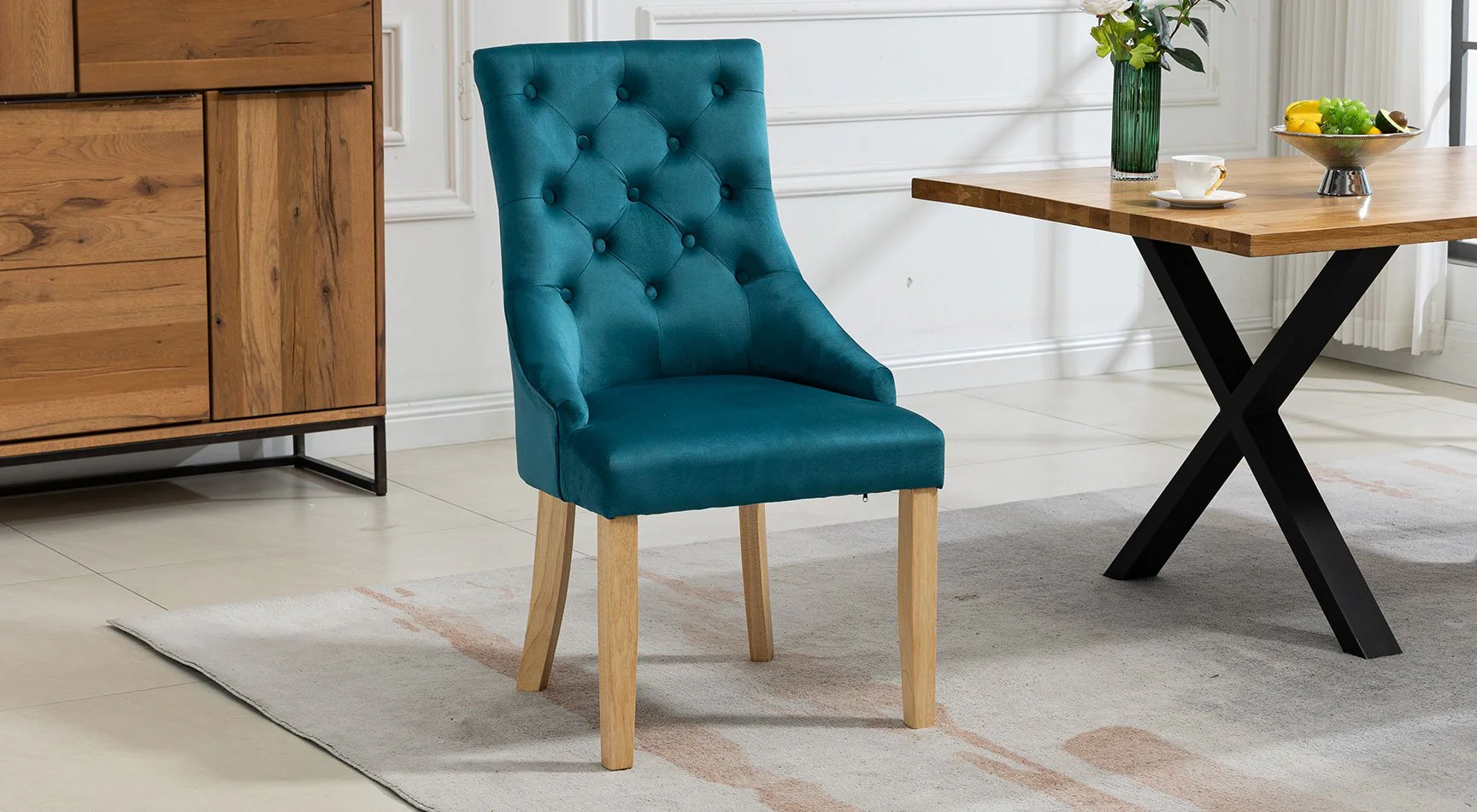 Ravenna Velvet Pair Of Dining Chairs - Image 6